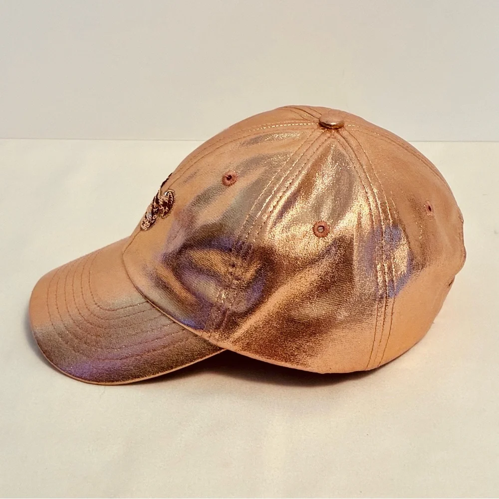 Disney Parks Mickey Mouse Rose Gold Sequin Baseball Cap Adult Size - Picture 4 of 9
